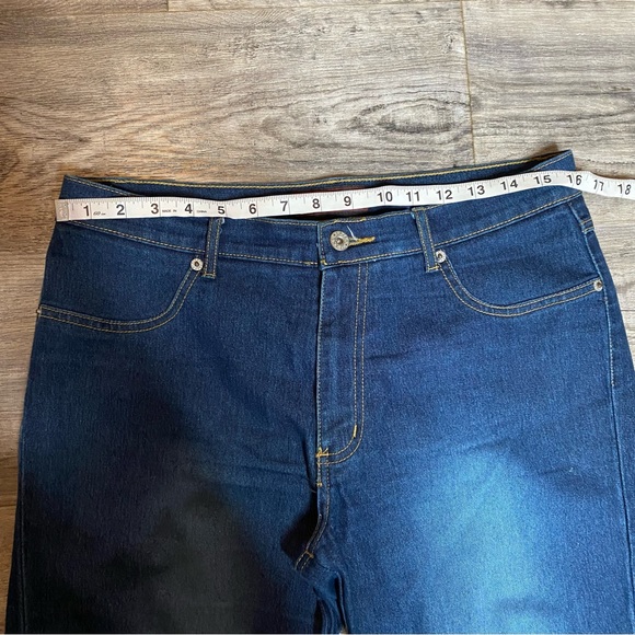 Laser Jeans Y2K Women’s Size 13 Jr. Blue Denim Jeans Bootcut Flare Side Buttons - Picture 2 of 8